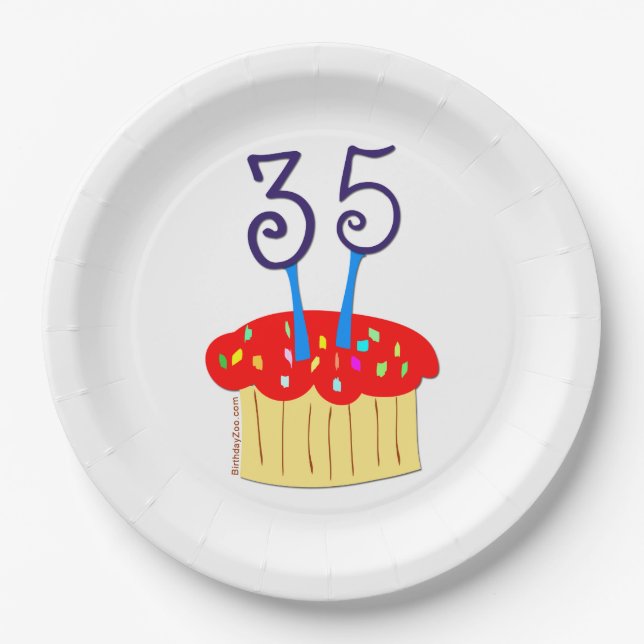 35th Birthday Paper Plate (Front)