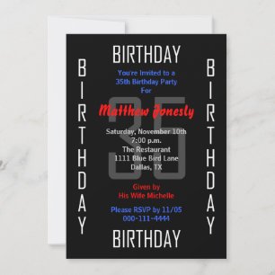 35th Birthday Party Invitation 35