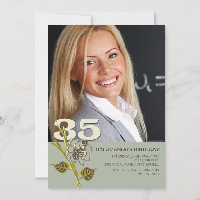 35th Birthday Photo Invitation (Front)