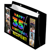 35th Birthday: Rainbow Text, Custom Photos & Name