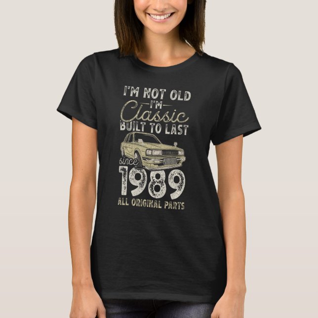 35th Birthday Since 1989 Classic Car 35 year old T-Shirt (Front)