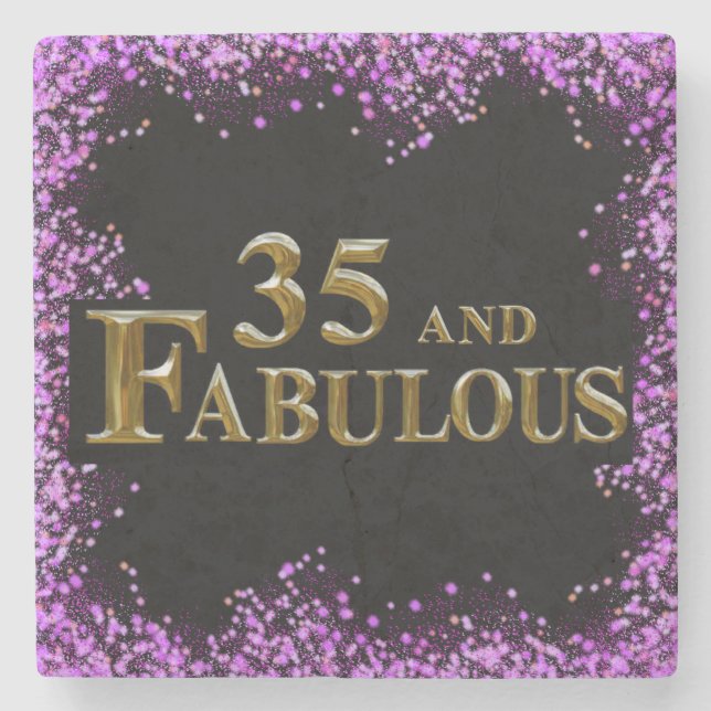 35th  Birthday  Stone Coaster (Front)