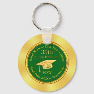 35th Class Reunion Gifts, Green and Gold, Reunion Key Ring