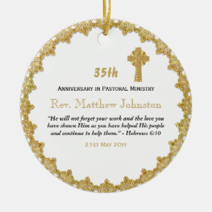 35th Ordination Anniversary Personalised Scripture Ceramic Ornament