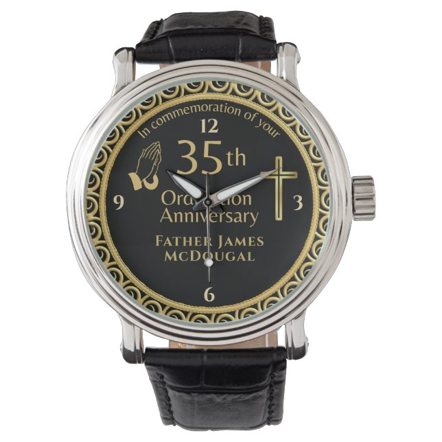 35TH Ordination Anniversary Priest PERSONALIZED  Watch (Front)