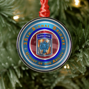 35TH SIGNAL BRIGADE Christmas  Metal Ornament