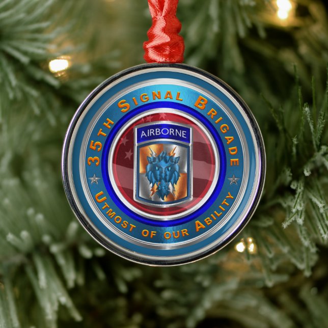 35TH SIGNAL BRIGADE Christmas  Metal Ornament (Tree)