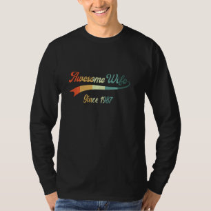35th Wedding Aniversary For Her Awesome Wife Sinc T-Shirt
