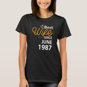 35th Wedding Anniversary Best Wife Since June 1987 T-Shirt