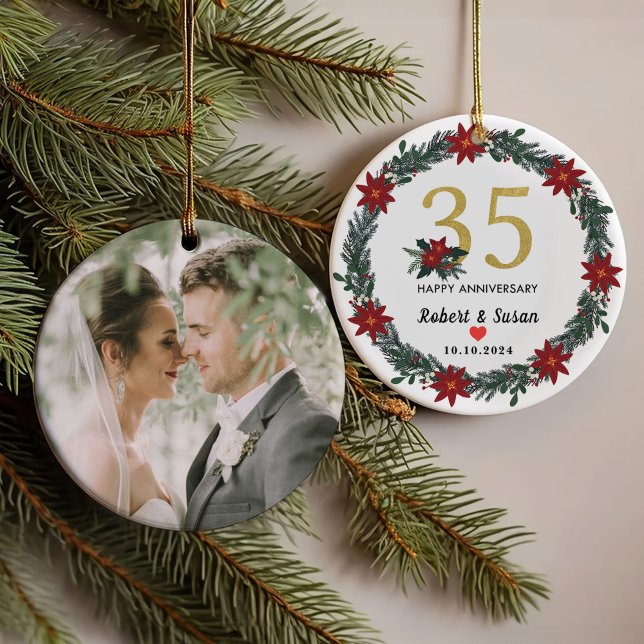 35th Wedding Anniversary Christmas Gifts  Ornament (Creator Uploaded)