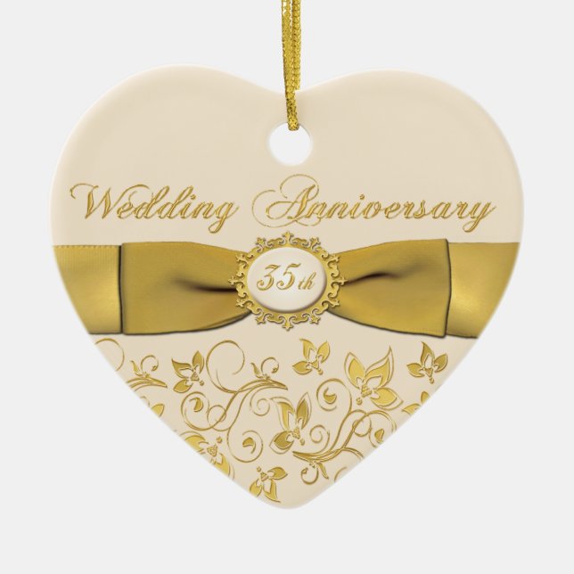 35th Wedding Anniversary Christmas Ornament (Front)