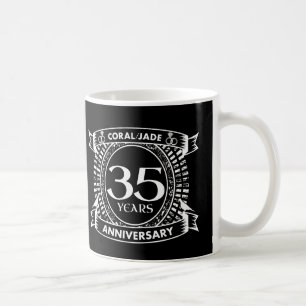 35th wedding anniversary Coral Jade crest Coffee Mug