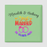 35th Wedding Anniversary Custom Names Jade Magnet<br><div class="desc">Commemorate your thirty-fifth wedding anniversary with this jade background custom magnet. Personalise the names in black text to your own or the couple celebrating this milestone. Great idea for a party favour too!</div>