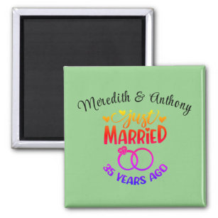 35th Wedding Anniversary Custom Names Jade Magnet