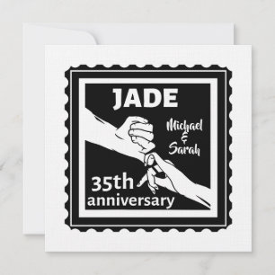 35th wedding anniversary holding hands invitation