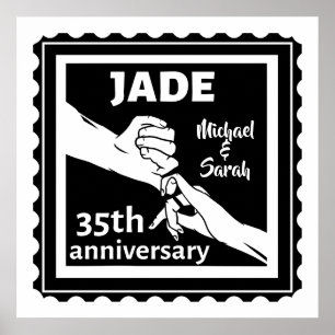 35th wedding anniversary holding hands poster