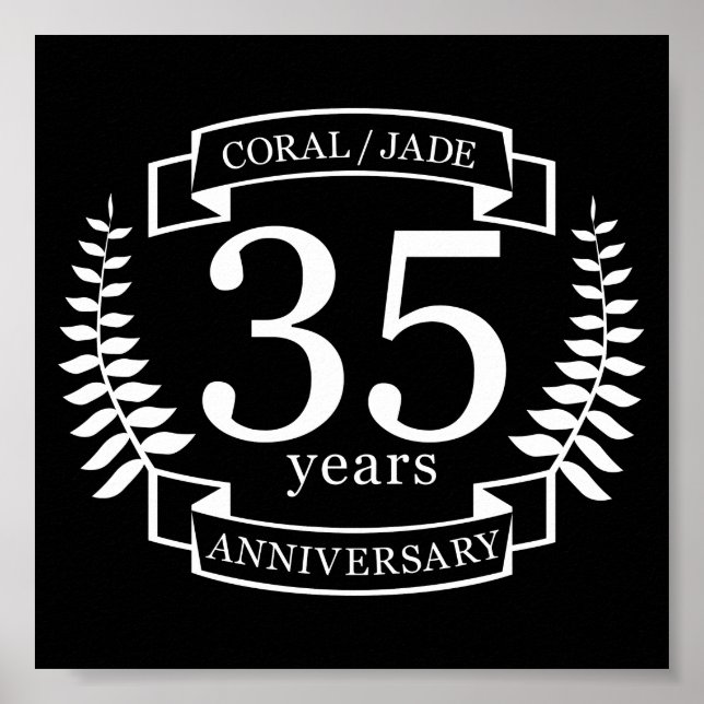 35th Wedding ANNIVERSARY JADE / CORAL Poster (Front)