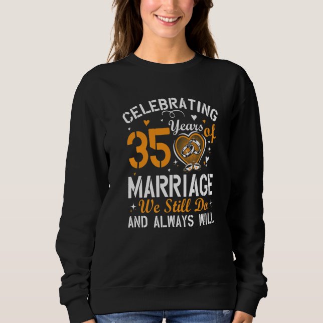 35th Wedding Anniversary Matching Couple Men Women Sweatshirt (Front)