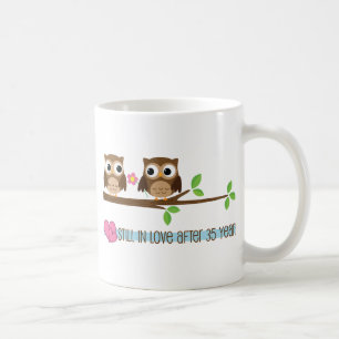35th Wedding Anniversary Owls Coffee Mug