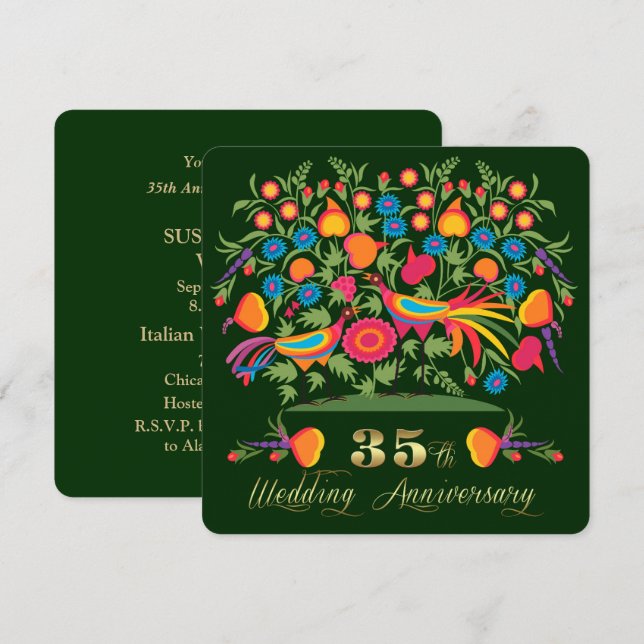 35th Wedding Anniversary Party Invitations (Front/Back)