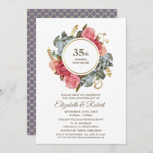35th Wedding Anniversary Party Invitations