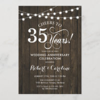 35th Wedding Anniversary - Rustic Wood