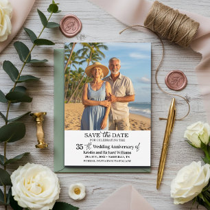 35th Wedding Anniversary Save the Date Photo Card