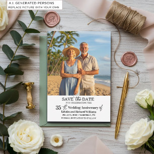 35th Wedding Anniversary Save the Date Photo Card