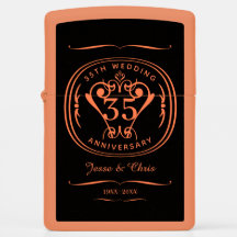 35th Wedding Anniversary Zippo Lighter
