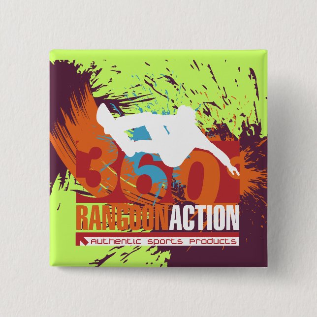 360 Degree Snowboarding Tshirts and Gifts 15 Cm Square Badge (Front)