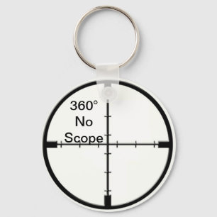 360 No Scope Video Game Joke FPS keychain