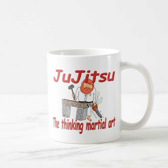 363 JuJitsu thinking martial art cartoon Coffee Mug (Right)