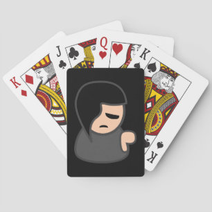 36578 EMO KID CARTOON ATTITUDE DEPRESSED PLAYING CARDS