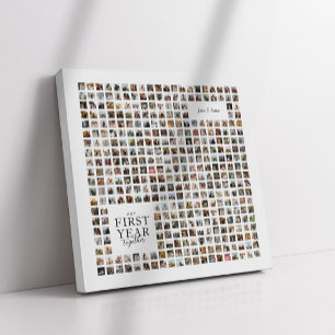 365 Days Collage Our First Year Together Keepsake Canvas Print