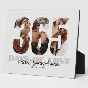 365 Days of Love 1st Anniversary Photo Plaque
