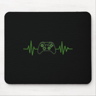 365 Gamer Heartbeat Tee For Video Game Players Mouse Pad