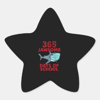 365 Jawsome Days School Shark Mask 100th Day Star Sticker