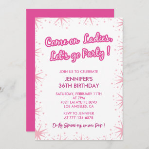 36 birthday invitation girly for her