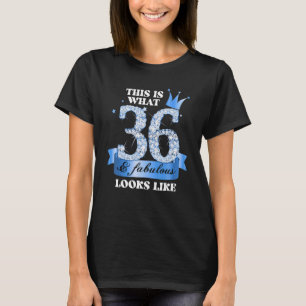 36 & Fabulous I Blue Black Party Group Candid Phot T-Shirt