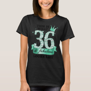 36 & Fabulous I Turquoise White Party Group Photo T-Shirt