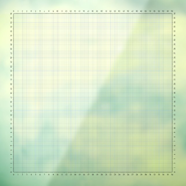 36" Grid for Sewing & Crafts Table Ruler Cling (Sheet 3)