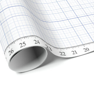 36" Grid with Ruler Sewing Pattern Crafts Design Wrapping Paper