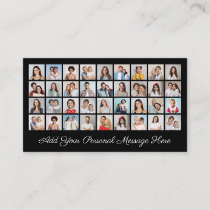 36 Photo Collage Add Your Greeting Editable Colour Business Card