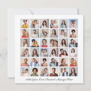 36 Photo Collage Add Your Own Greeting Flat Card