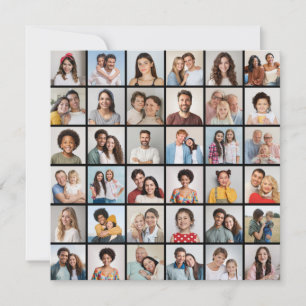 36 Photo Collage Editable Colour Greeting Card