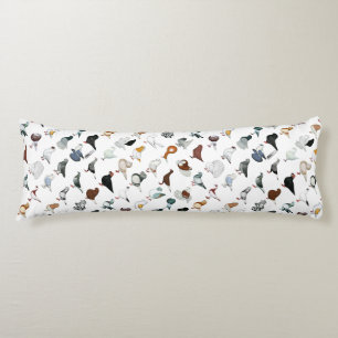 36 Pigeon Breeds Body Cushion