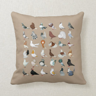 36 Pigeon Breeds Cushion