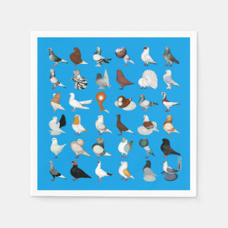 36 Pigeon Breeds Napkin