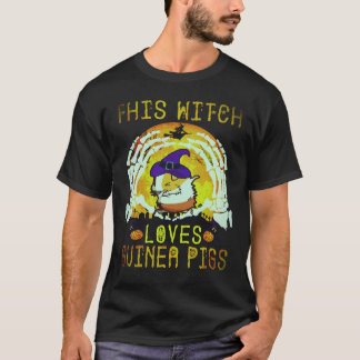 36 This Witch Loves Guinea Pigs Halloween T-Shirt