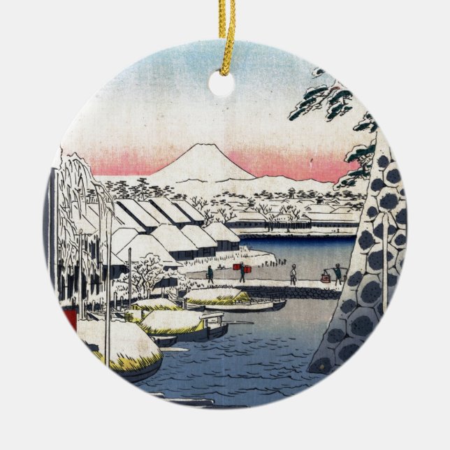 36 Views of Mount Fuji Ceramic Tree Decoration (Front)